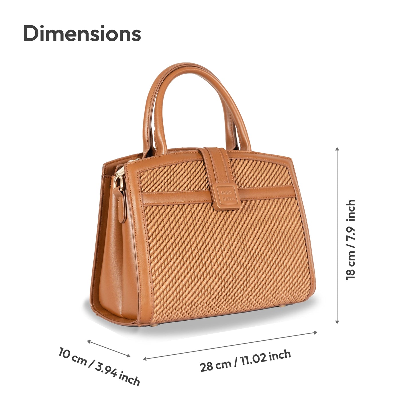 Miss Alita Faux Leather Convertible Hand & Sling Bag β Front Pattern Design with Gold Accents