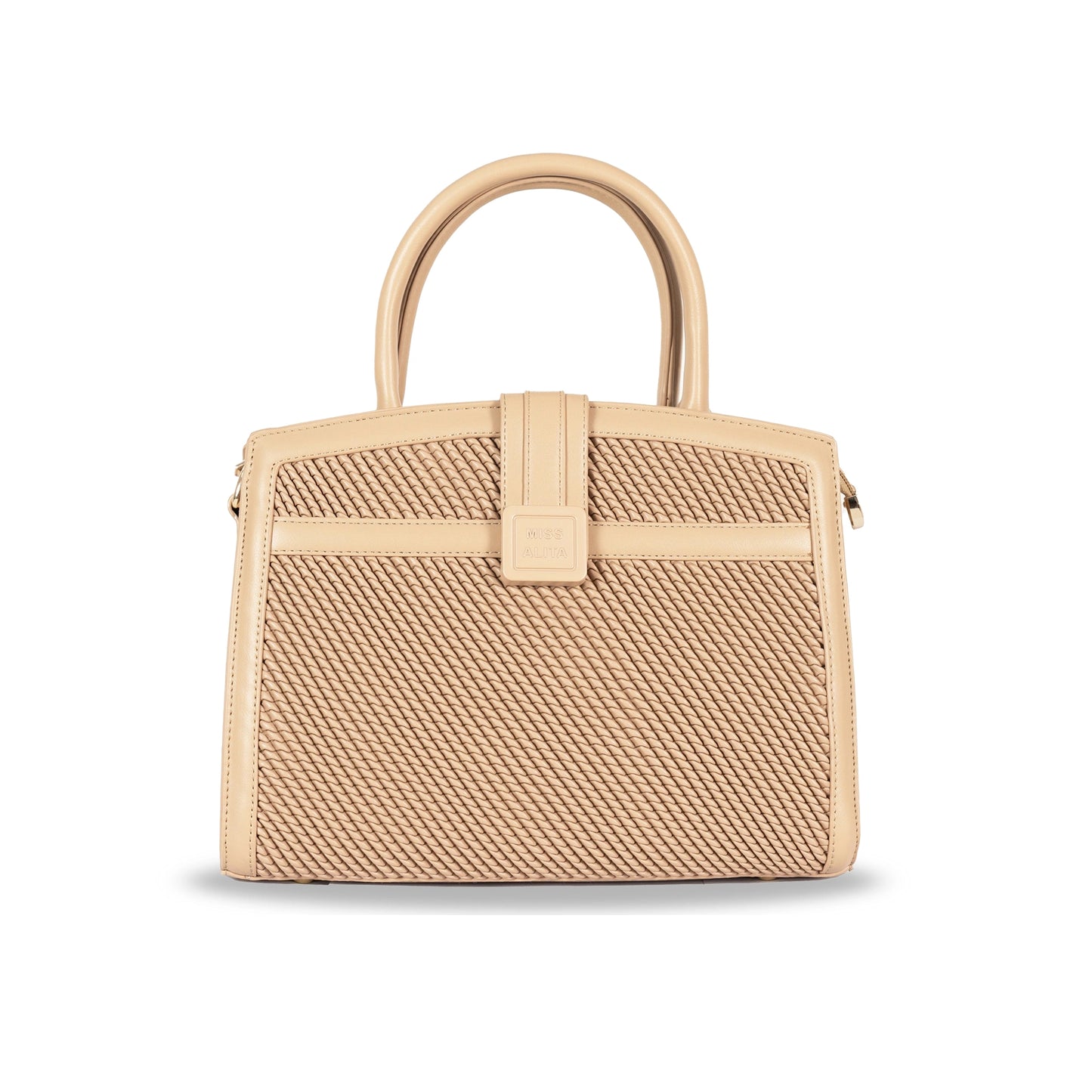 Miss Alita Faux Leather Convertible Hand & Sling Bag β Front Pattern Design with Gold Accents