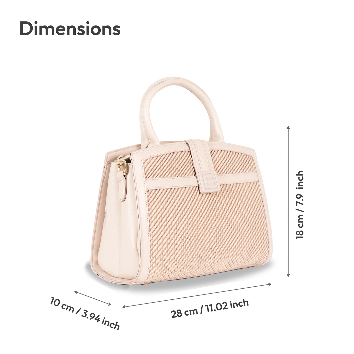 Miss Alita Faux Leather Convertible Hand & Sling Bag β Front Pattern Design with Gold Accents