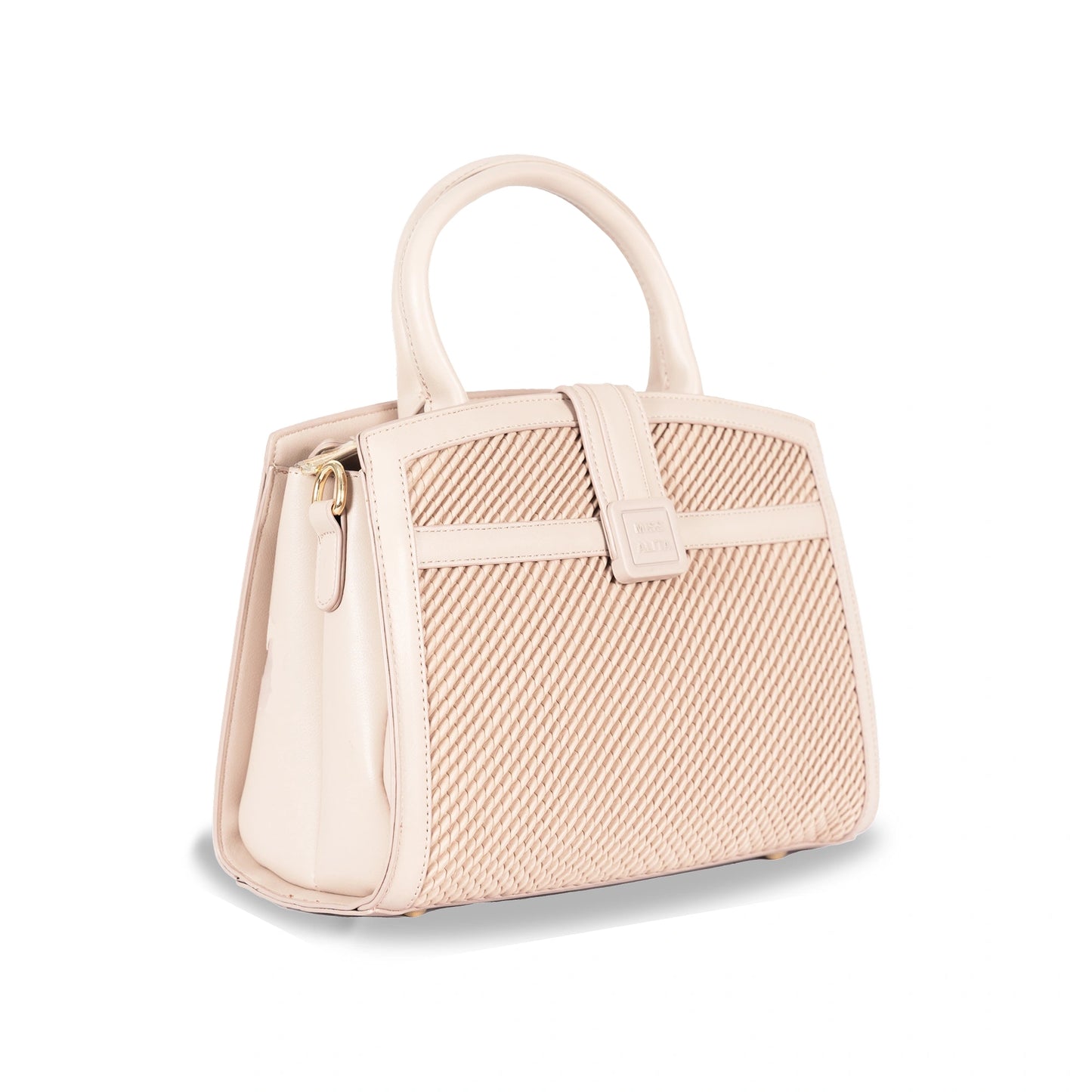 Miss Alita Faux Leather Convertible Hand & Sling Bag β Front Pattern Design with Gold Accents