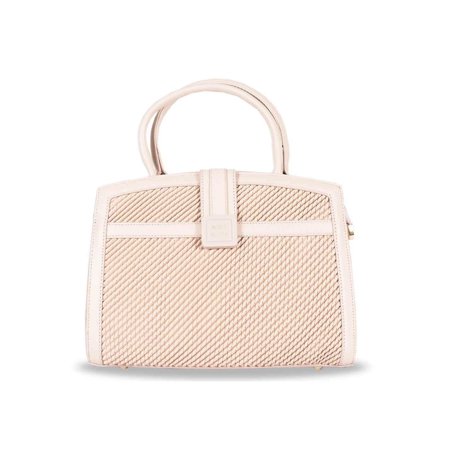 Miss Alita Faux Leather Convertible Hand & Sling Bag β Front Pattern Design with Gold Accents