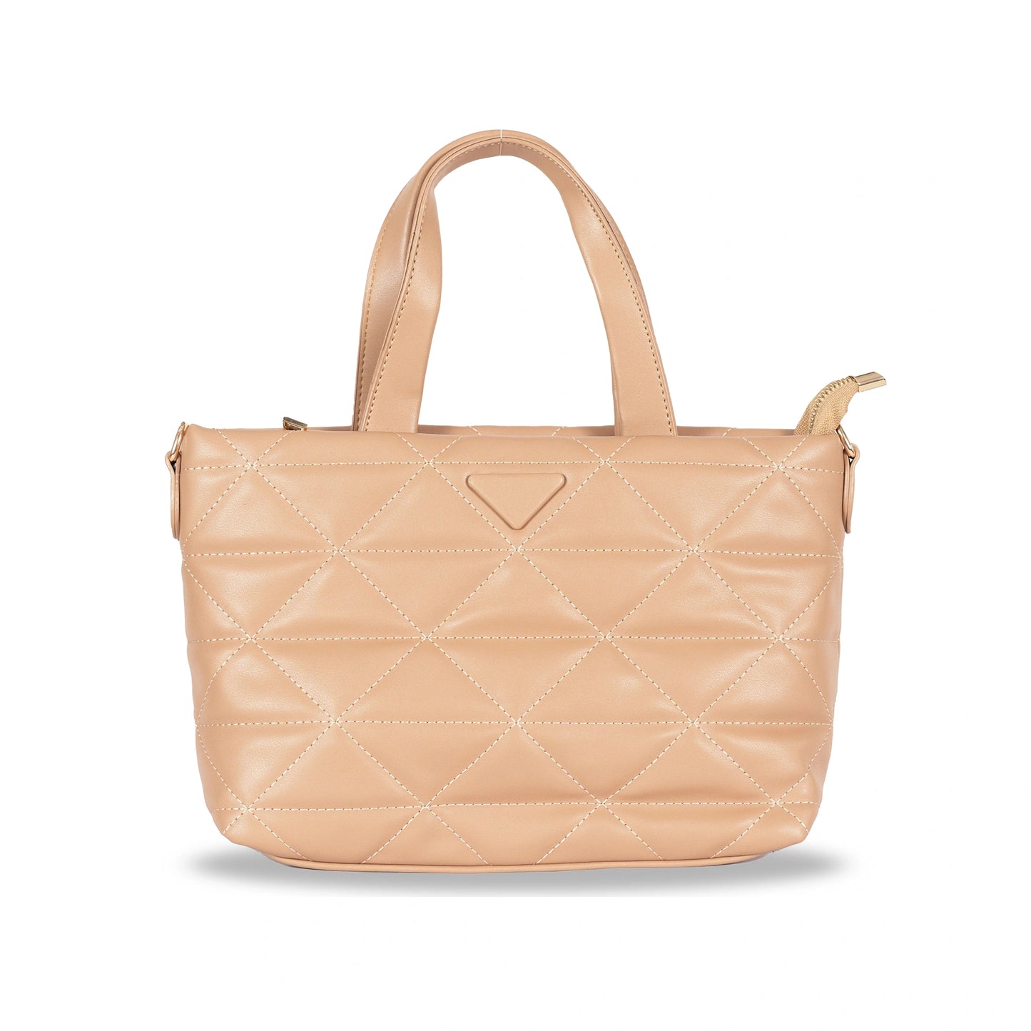 Convertible Faux Leather Hand-Sling Bag β Geometric Stitch Pattern & Gold Hardware