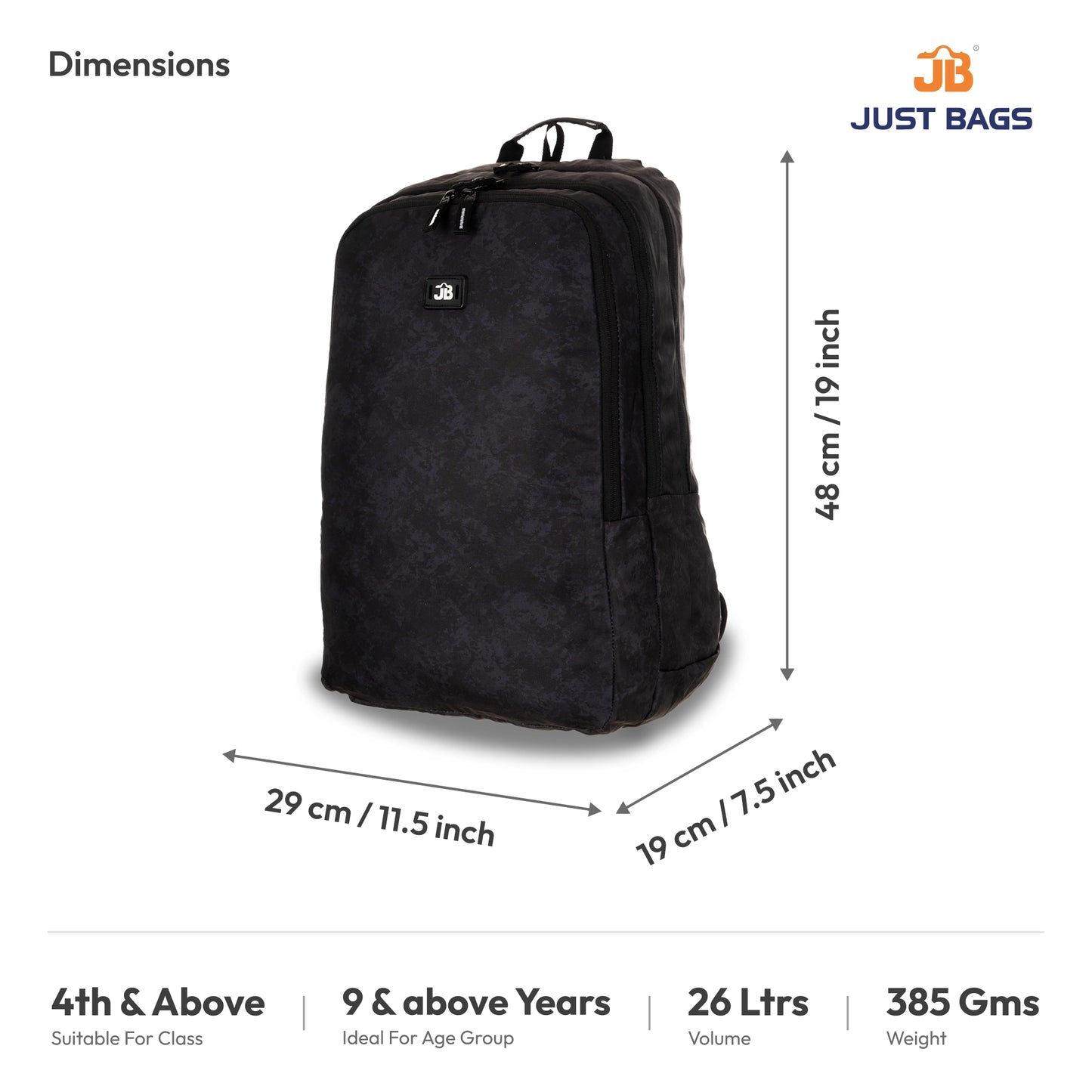 Secondary School & Jr College 26L Backpack For Children - 19" (48cm) | Age 9+