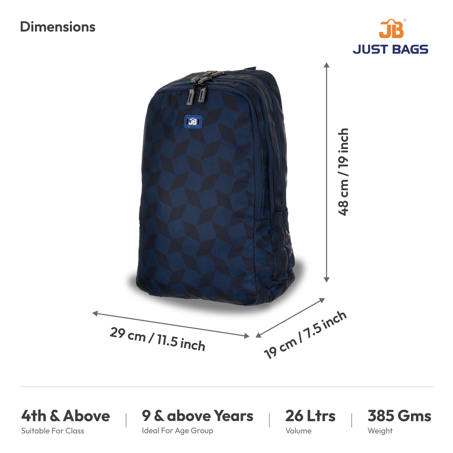 Secondary School & Jr College 26L Backpack For Children - 19" (48cm) | Age 9+