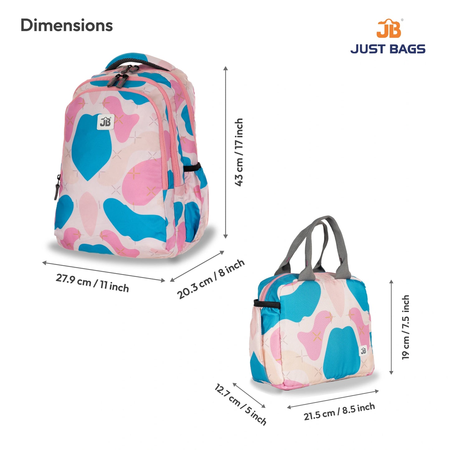 Primary School 24L Backpack & 6L TiffinBag Combo for Kids β 17 Inches-7.5 Inches | Ages 6β8
