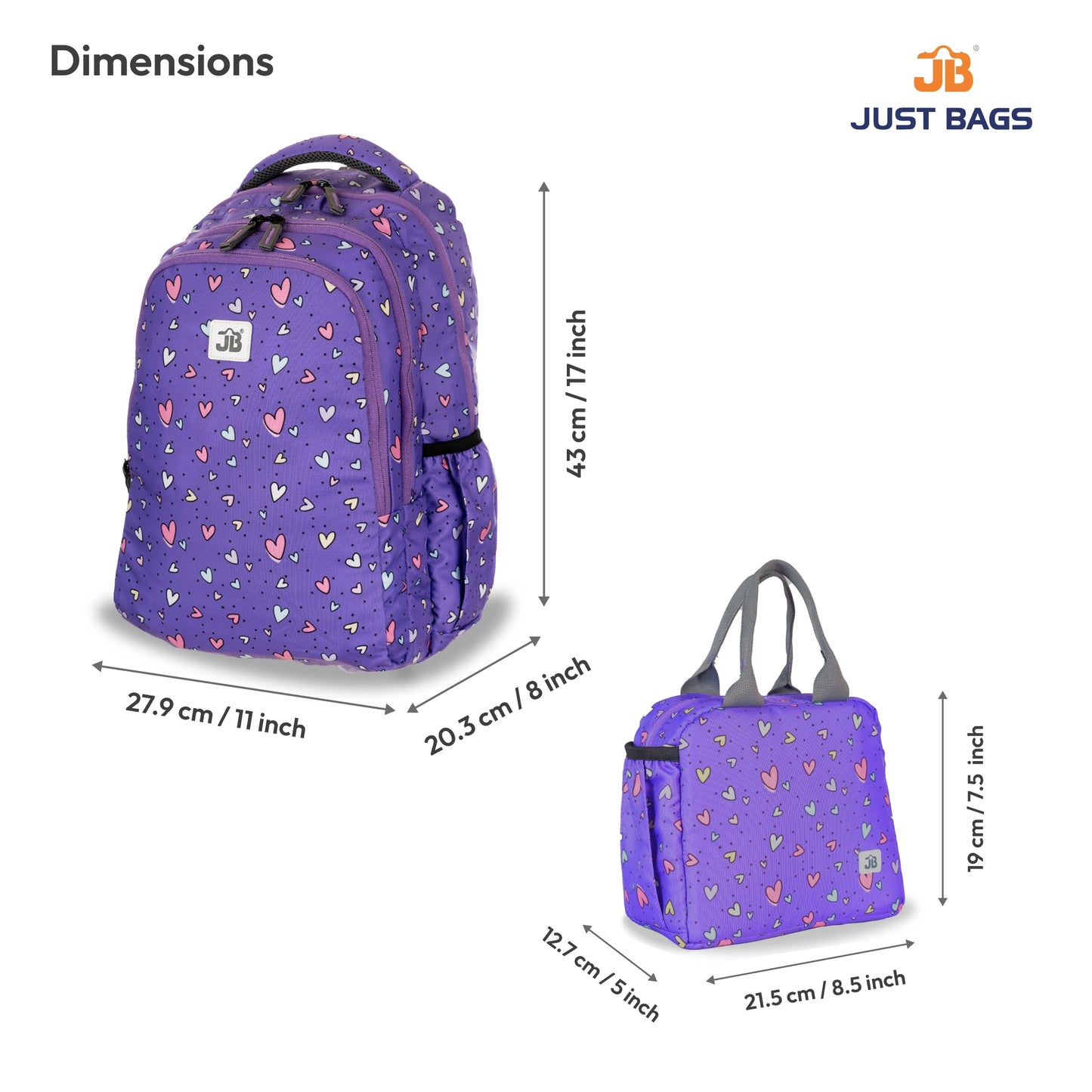 Primary School 24L Backpack & 6L TiffinBag Combo for Kids β 17 Inches-7.5 Inches | Ages 6β8