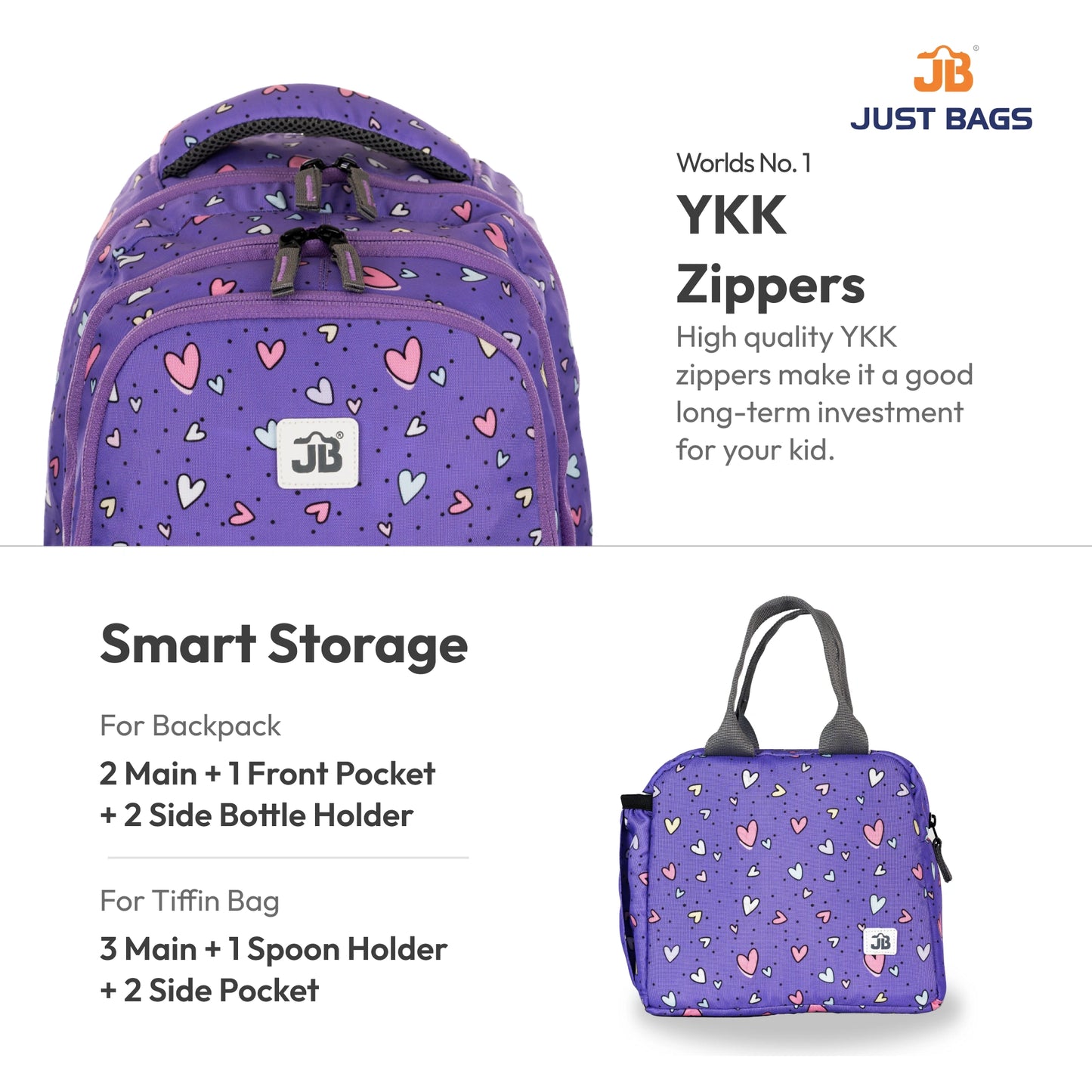 PreSchool Combo 18L Backpack & 6L TiffinBag For Toddlers β 15 Inches & 7.5 Inches | Ages 2β4.5
