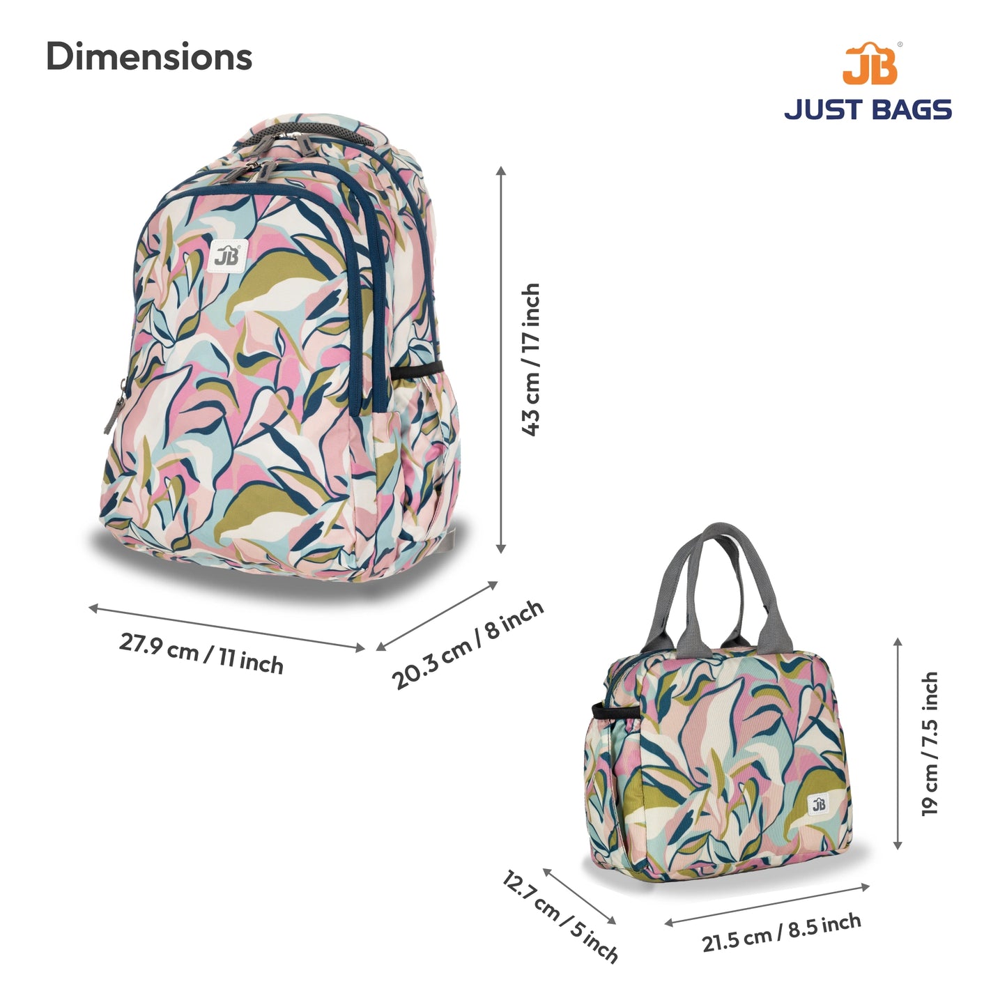 Primary School 24L Backpack & 6L TiffinBag Combo for Kids β 17 Inches-7.5 Inches | Ages 6β8