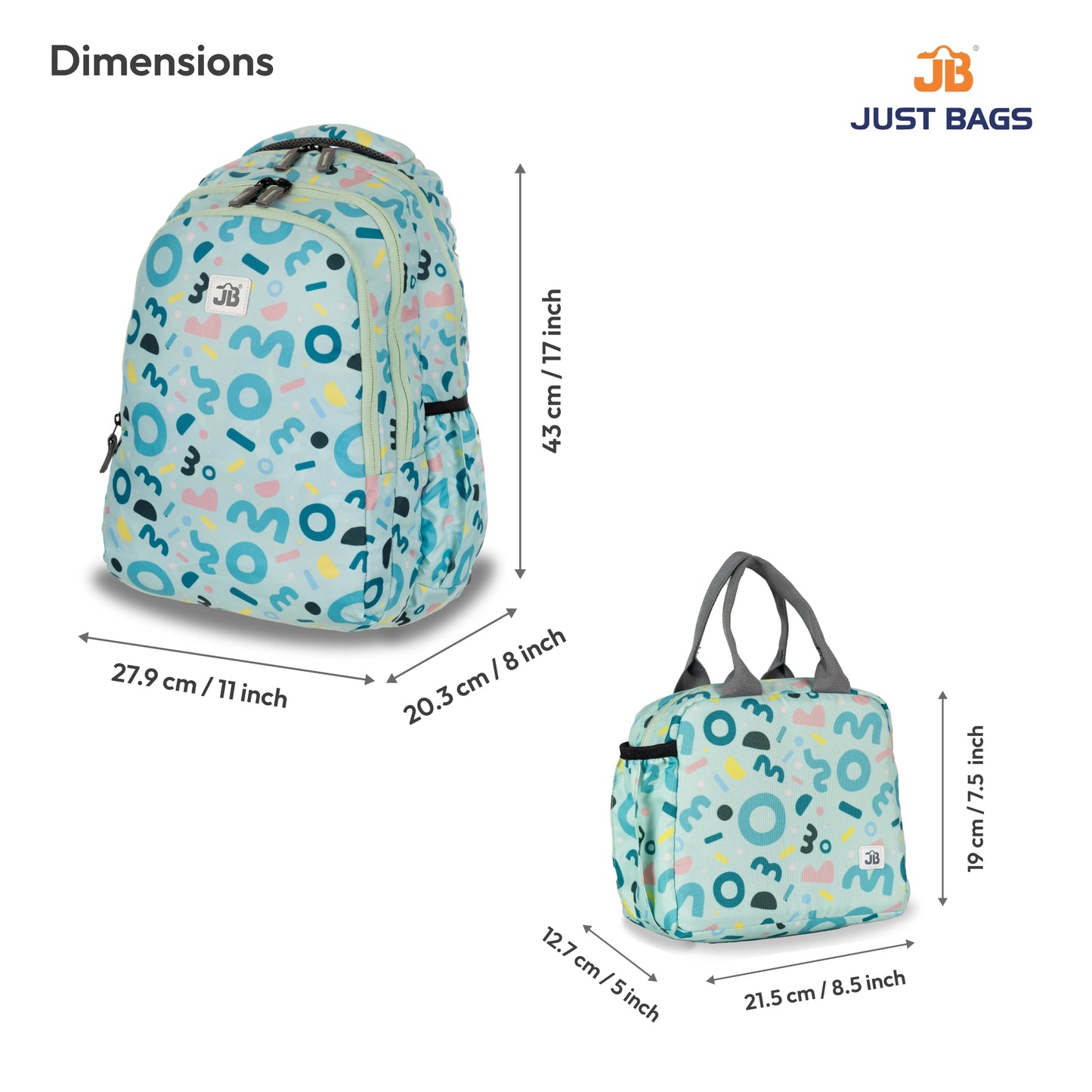 Primary School 24L Backpack & 6L TiffinBag Combo for Kids β 17 Inches-7.5 Inches | Ages 6β8