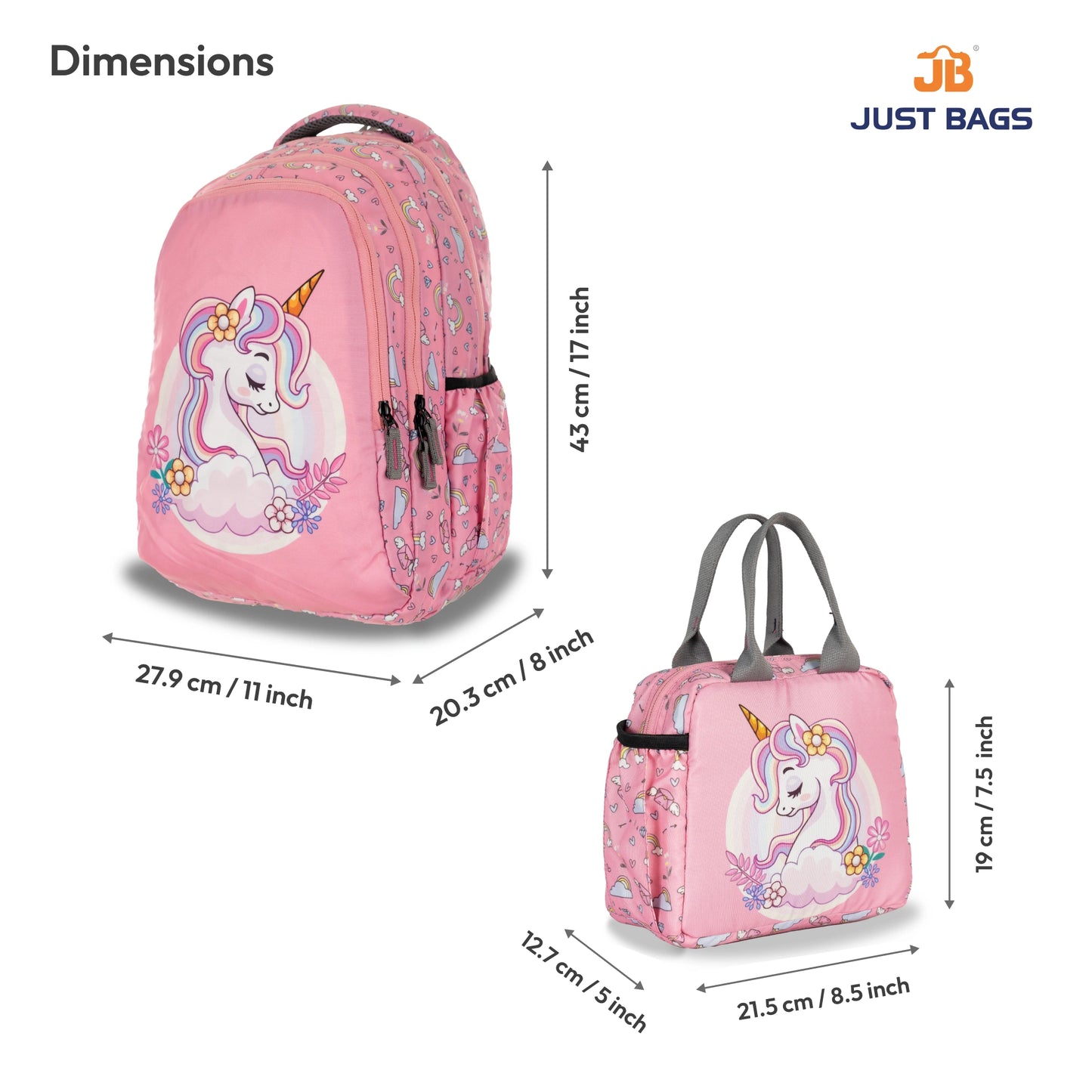 Primary School 24L Backpack & 6L TiffinBag Combo for Kids β 17 Inches-7.5 Inches | Ages 6β8