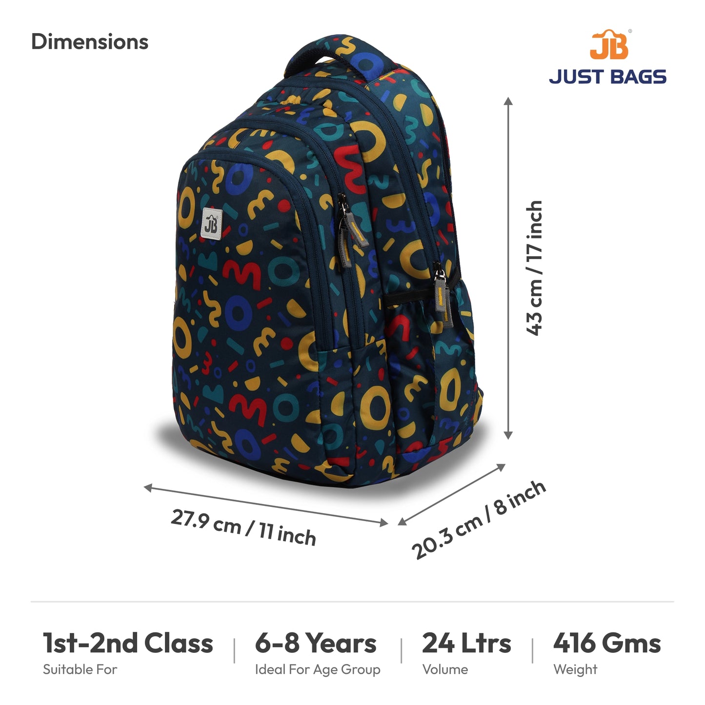 Primary School 24L Backpack for Kids β 17β³ (43 cm) | Ages 6β8