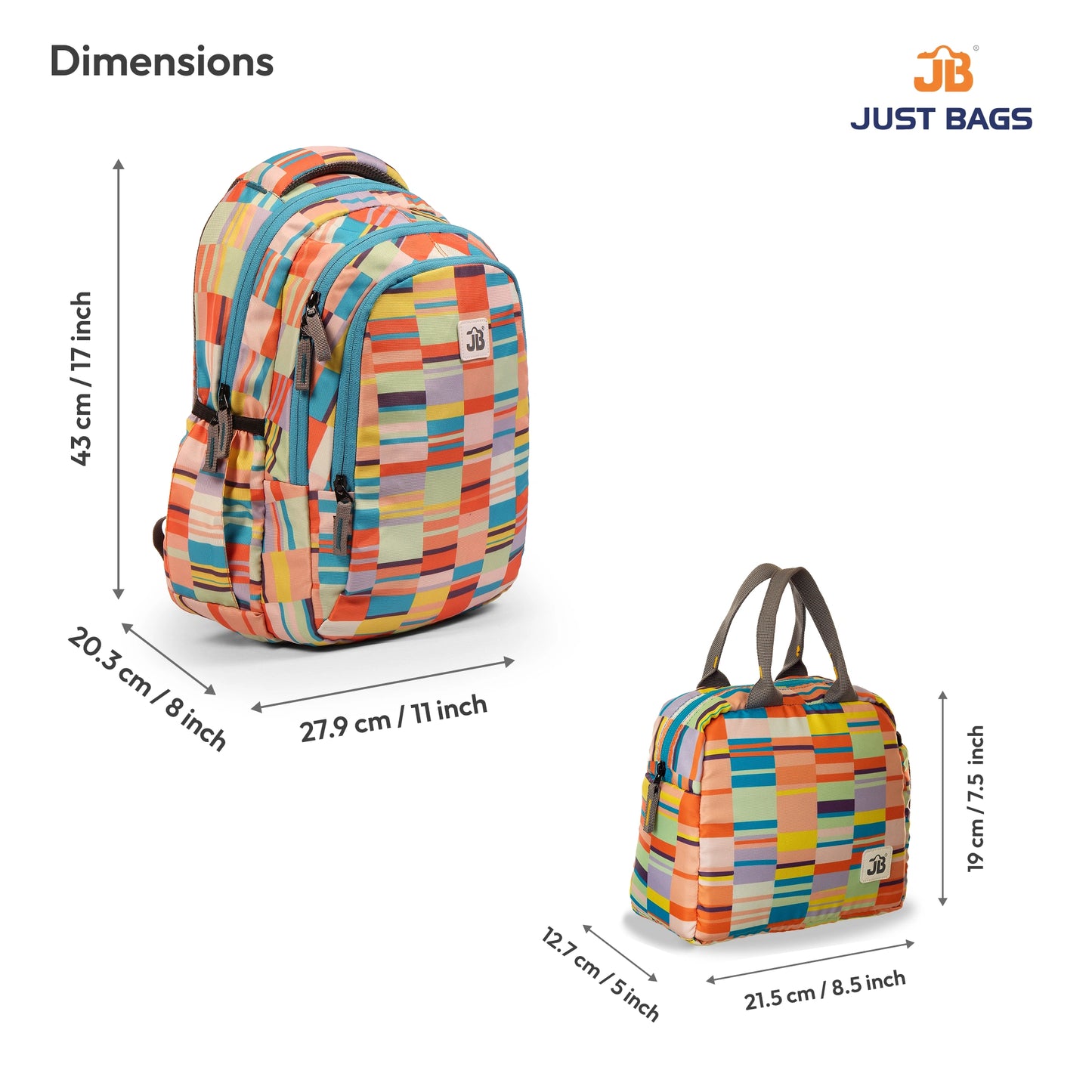 Primary School 24L Backpack & 6L TiffinBag Combo for Kids β 17 Inches-7.5 Inches | Ages 6β8