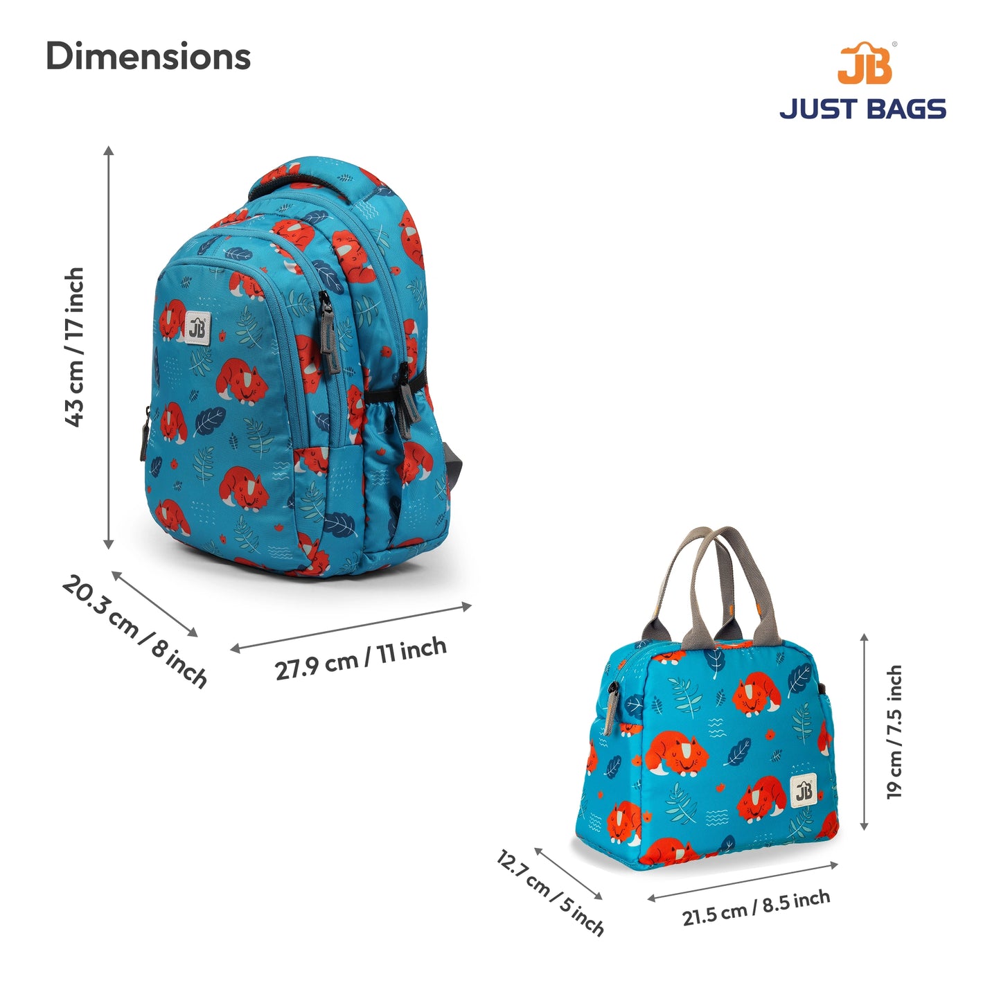 Primary School 24L Backpack & 6L TiffinBag Combo for Kids β 17 Inches-7.5 Inches | Ages 6β8
