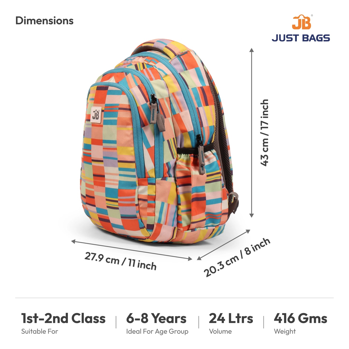 Primary School 24L Backpack for Kids β 17β³ (43 cm) | Ages 6β8