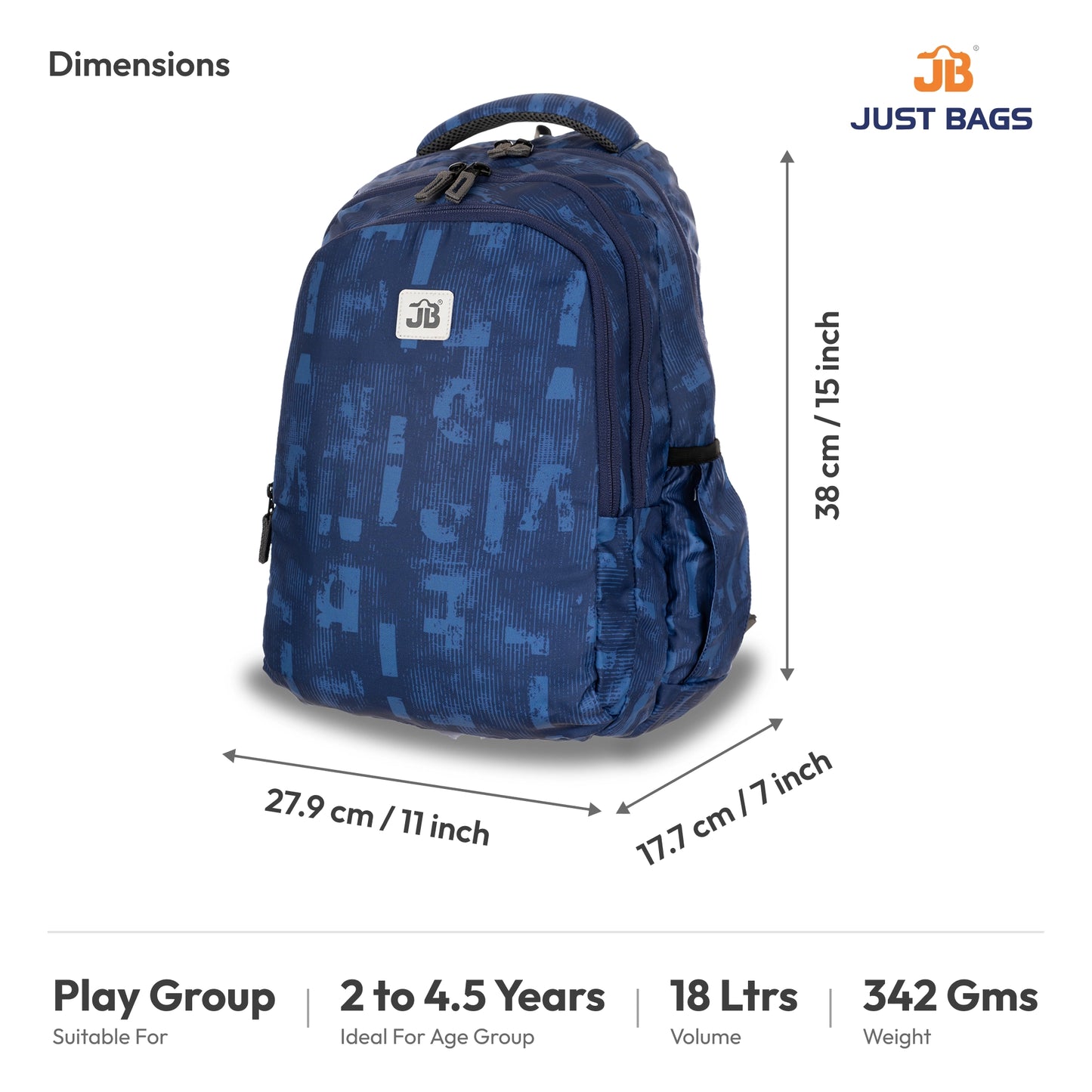Preschool Durable 18L Backpack for Toddlers β 15" (38 cm) | Ages 2β4.5