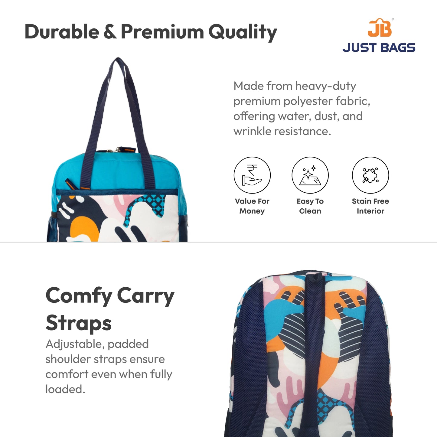 Secondary School Combo 36L Backpack & 8L TiffinBag Backpack For Children - 19 Inches & 10.5 Inches | Age 9+