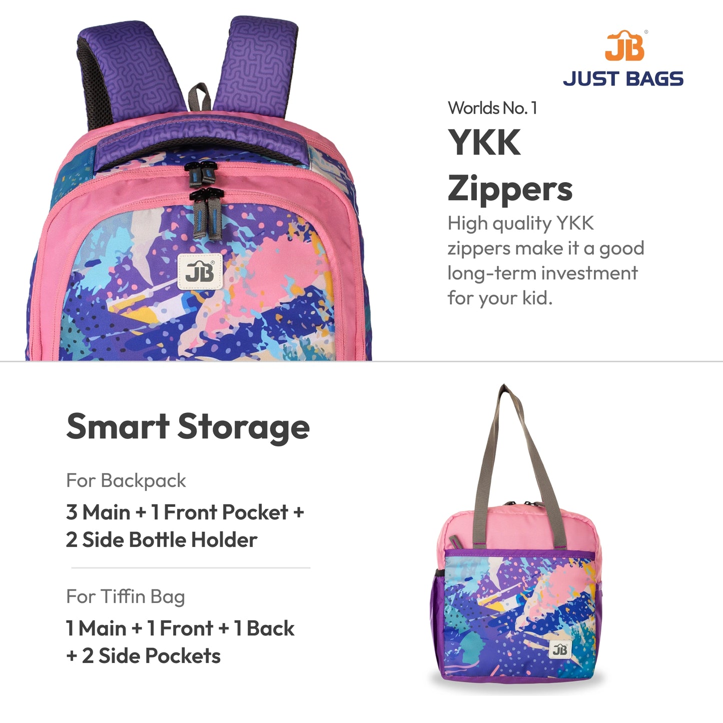 Secondary School Combo 36L Backpack & 8L TiffinBag Backpack For Children - 19 Inches & 10.5 Inches | Age 9+