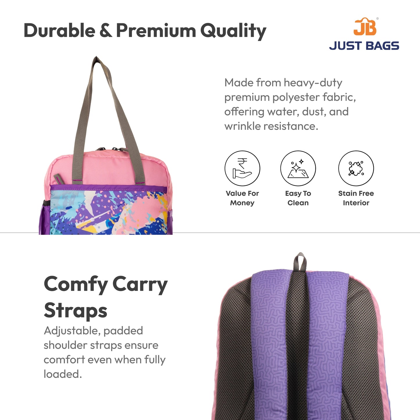 Secondary School Combo 36L Backpack & 8L TiffinBag Backpack For Children - 19 Inches & 10.5 Inches | Age 9+