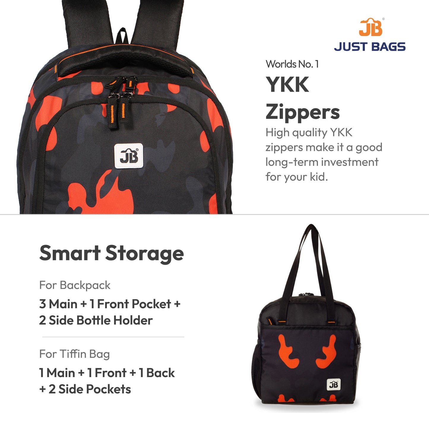 Secondary School Combo 36L Backpack & 8L TiffinBag Backpack For Children - 19 Inches & 10.5 Inches | Age 9+