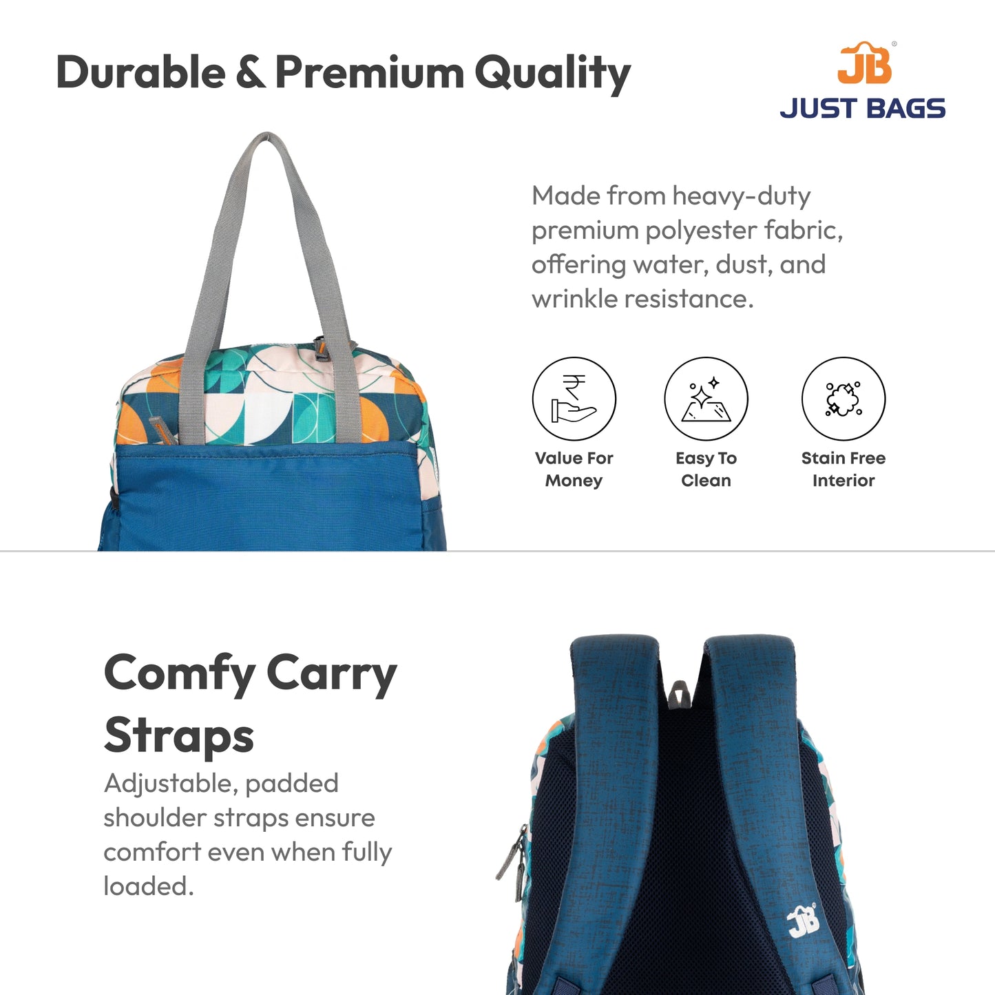 Secondary School Combo 34L Backpack & 8L TiffinBag Backpack For Children - 19 Inches & 10.5 Inches | Age 9+
