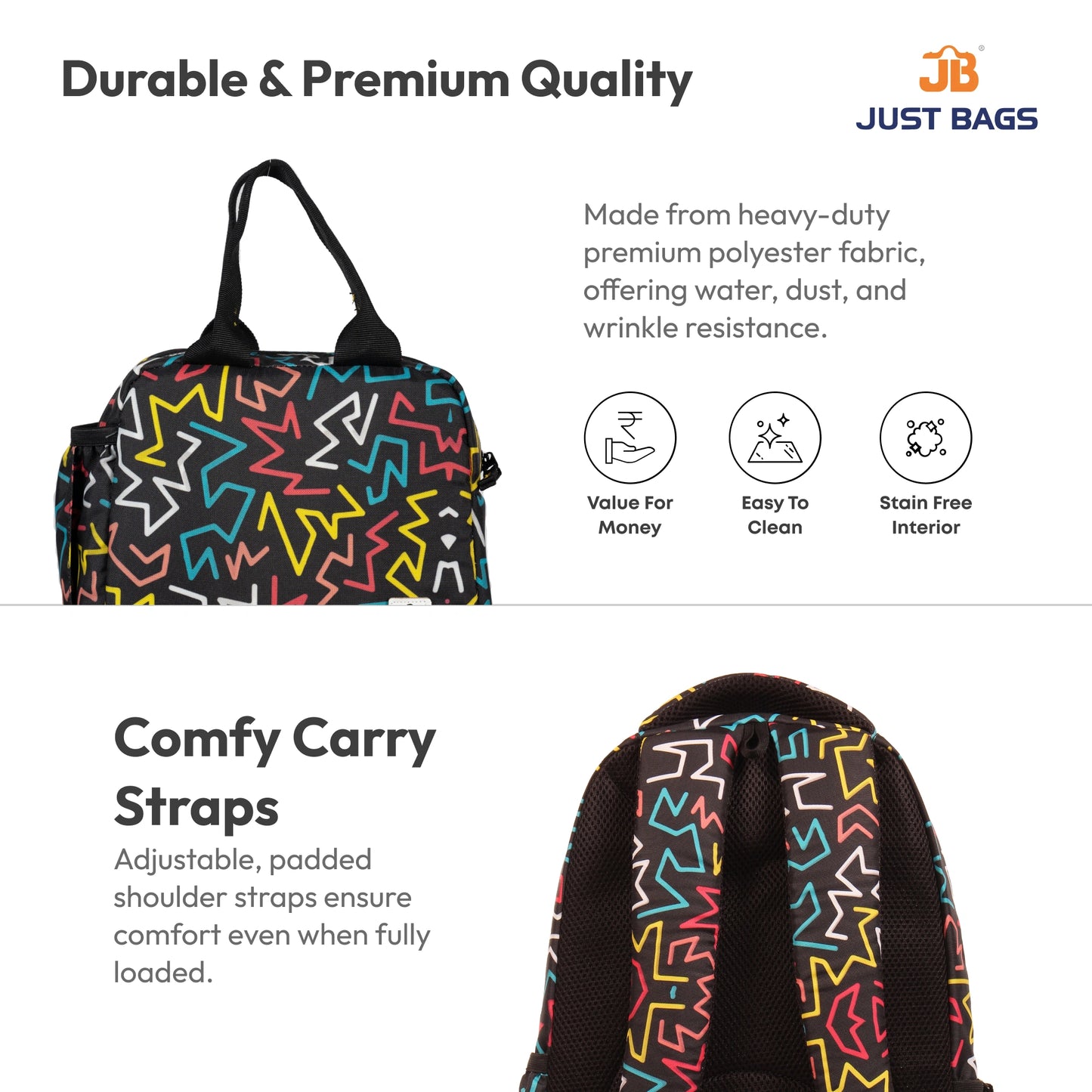 Primary School 25L Backpack & 6L TiffinBag Combo for Kids – 17 Inches-7.5 Inches | Ages 8–10