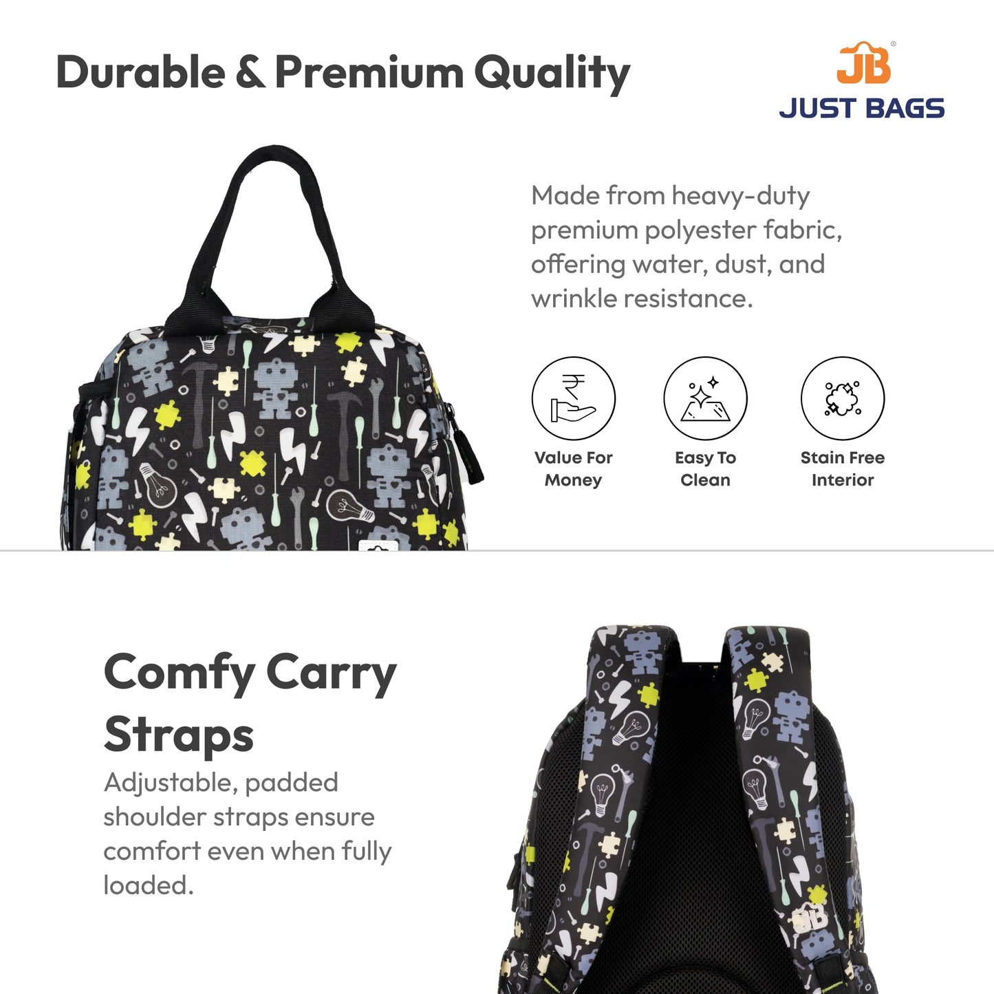 Primary School 25L Backpack & 6L TiffinBag Combo for Kids – 17 Inches-7.5 Inches | Ages 8–10