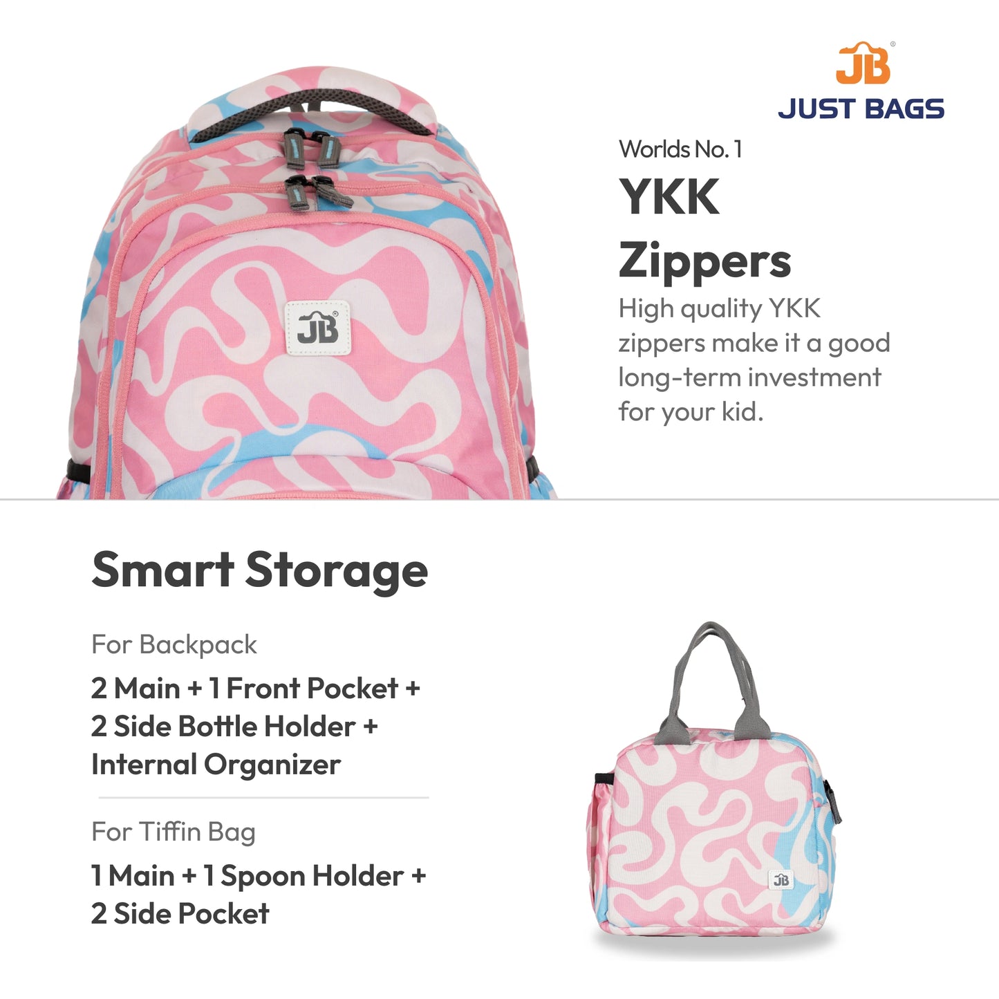 Primary School 25L Backpack & 6L TiffinBag Combo for Kids – 17 Inches-7.5 Inches | Ages 8–10