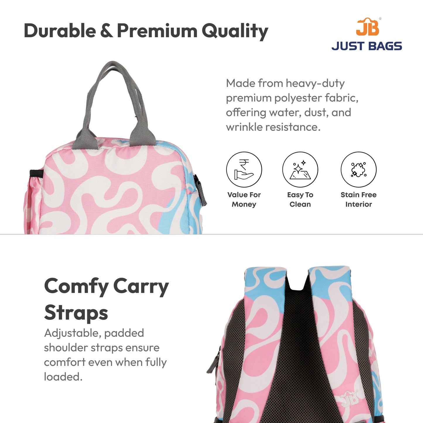 Primary School 25L Backpack & 6L TiffinBag Combo for Kids – 17 Inches-7.5 Inches | Ages 8–10