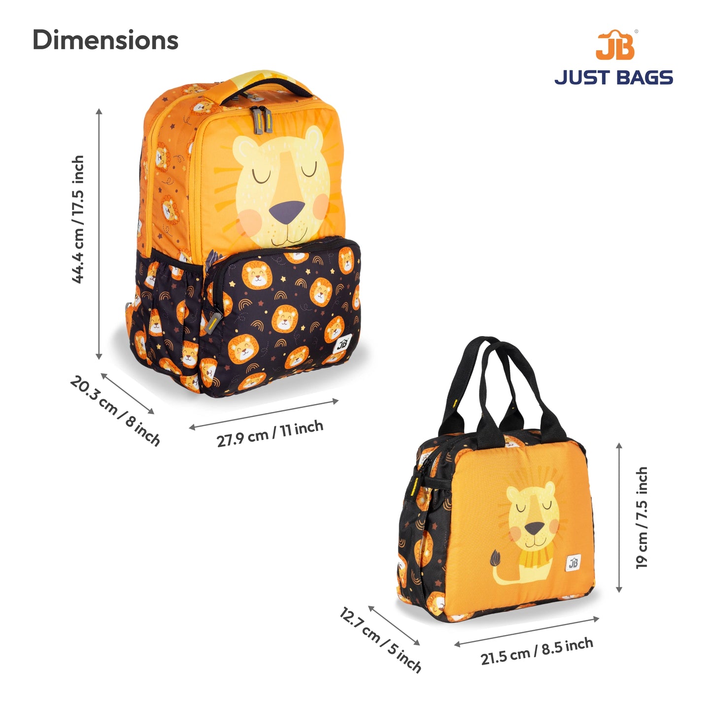 Primary School 24L Backpack & 6L TiffinBag Combo for Kids – 17 Inches & 7.5 Inches | Ages 6–8