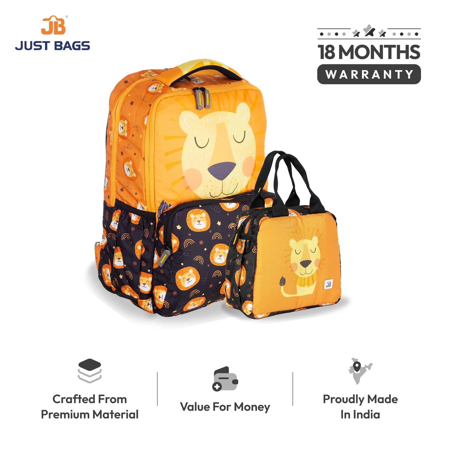 Primary School 24L Backpack & 6L TiffinBag Combo for Kids – 17 Inches & 7.5 Inches | Ages 6–8