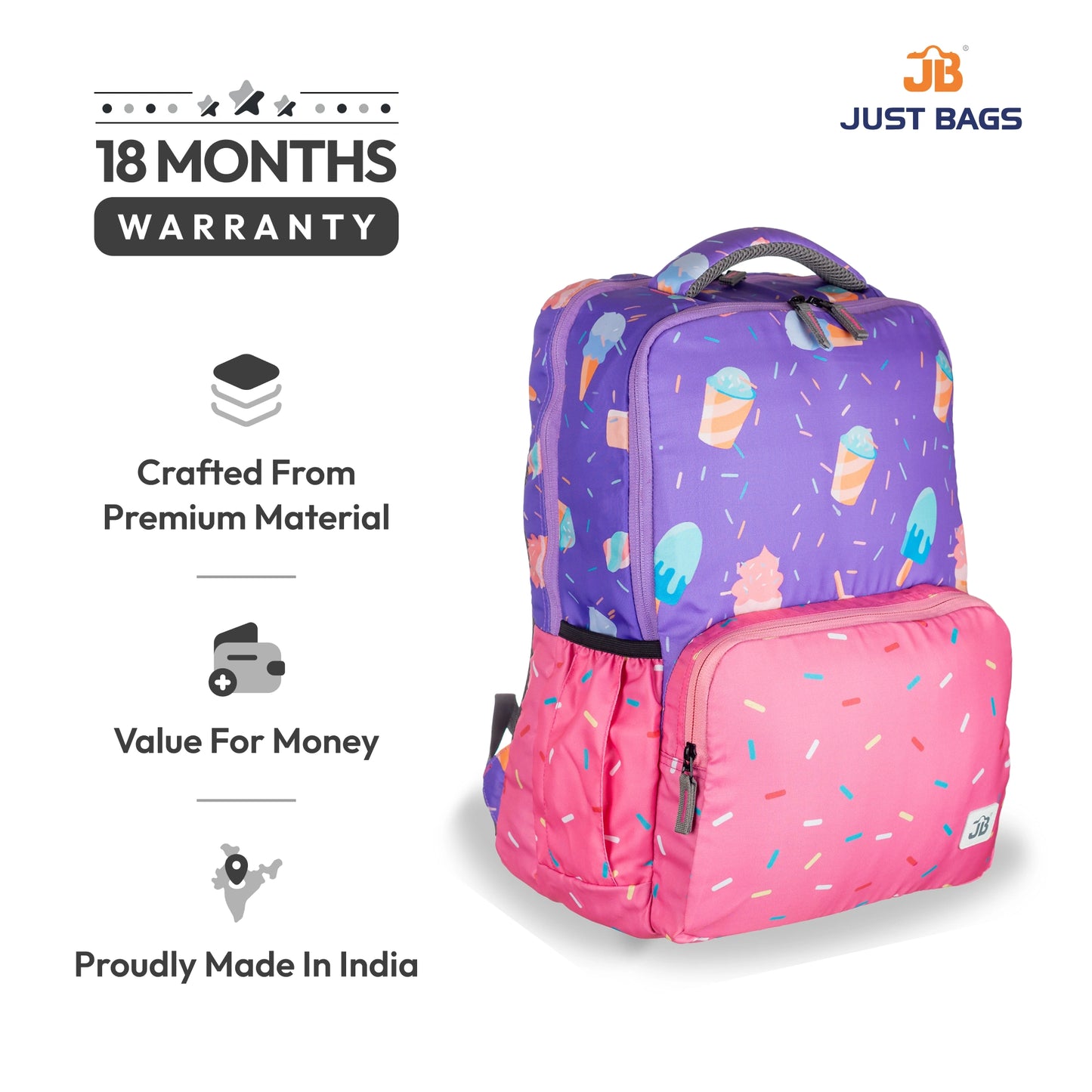 Tiny-Tails Primary School 24L Backpack for Kids – 17 Inches | Ages 6–8