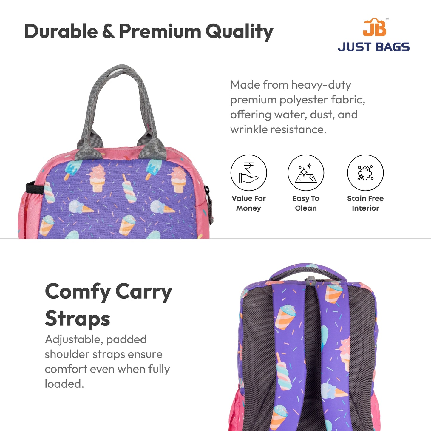 Primary School 24L Backpack & 6L TiffinBag Combo for Kids – 17 Inches & 7.5 Inches | Ages 6–8