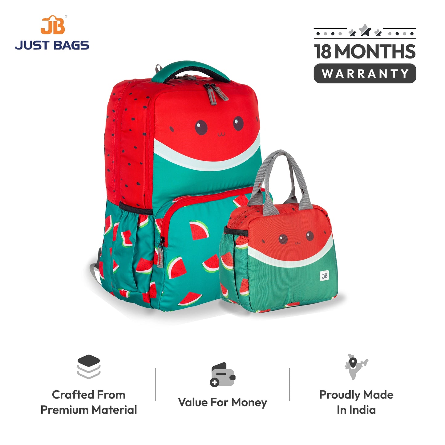 Primary School 24L Backpack & 6L TiffinBag Combo for Kids – 17 Inches & 7.5 Inches | Ages 6–8