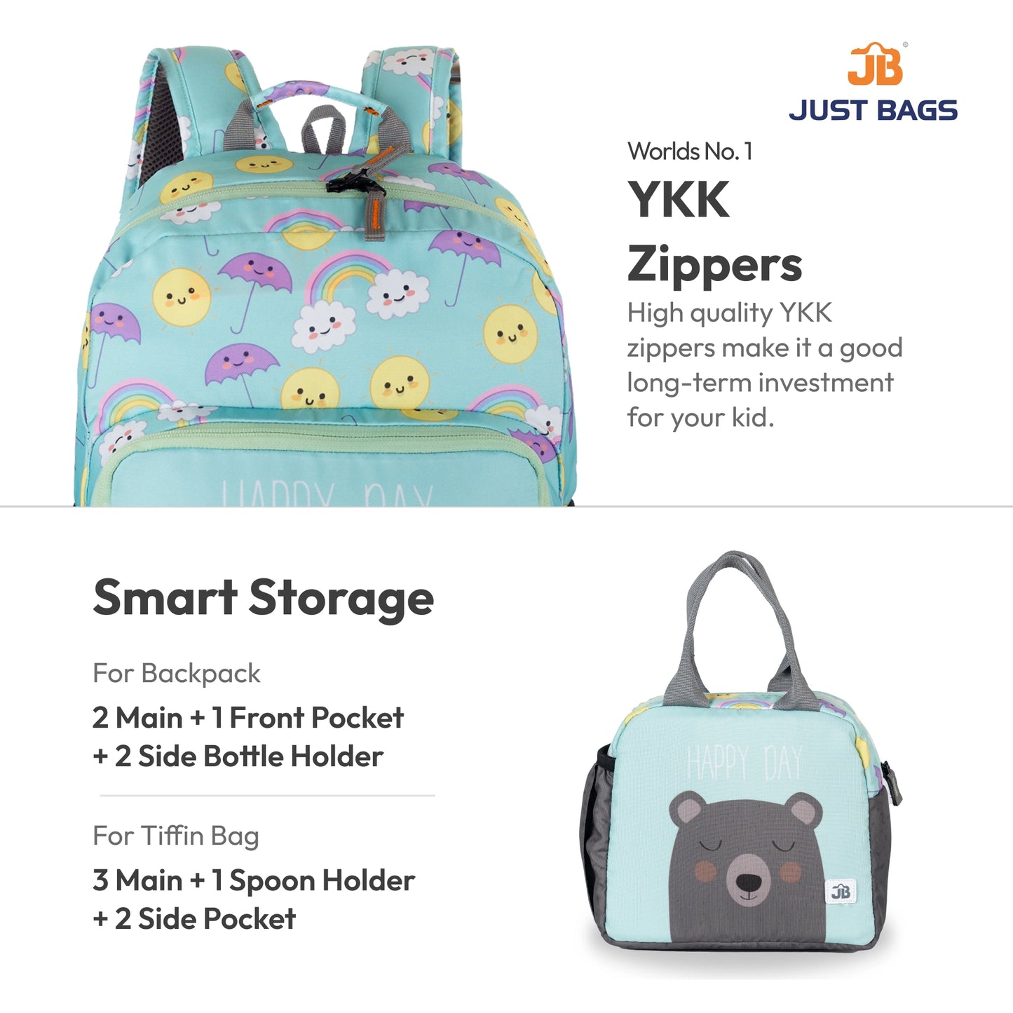 Pre-School Combo 15L Backpack & 6L TiffinBag For Toddlers – 14 Inches & 7.5 Inches | Ages 2–4.5