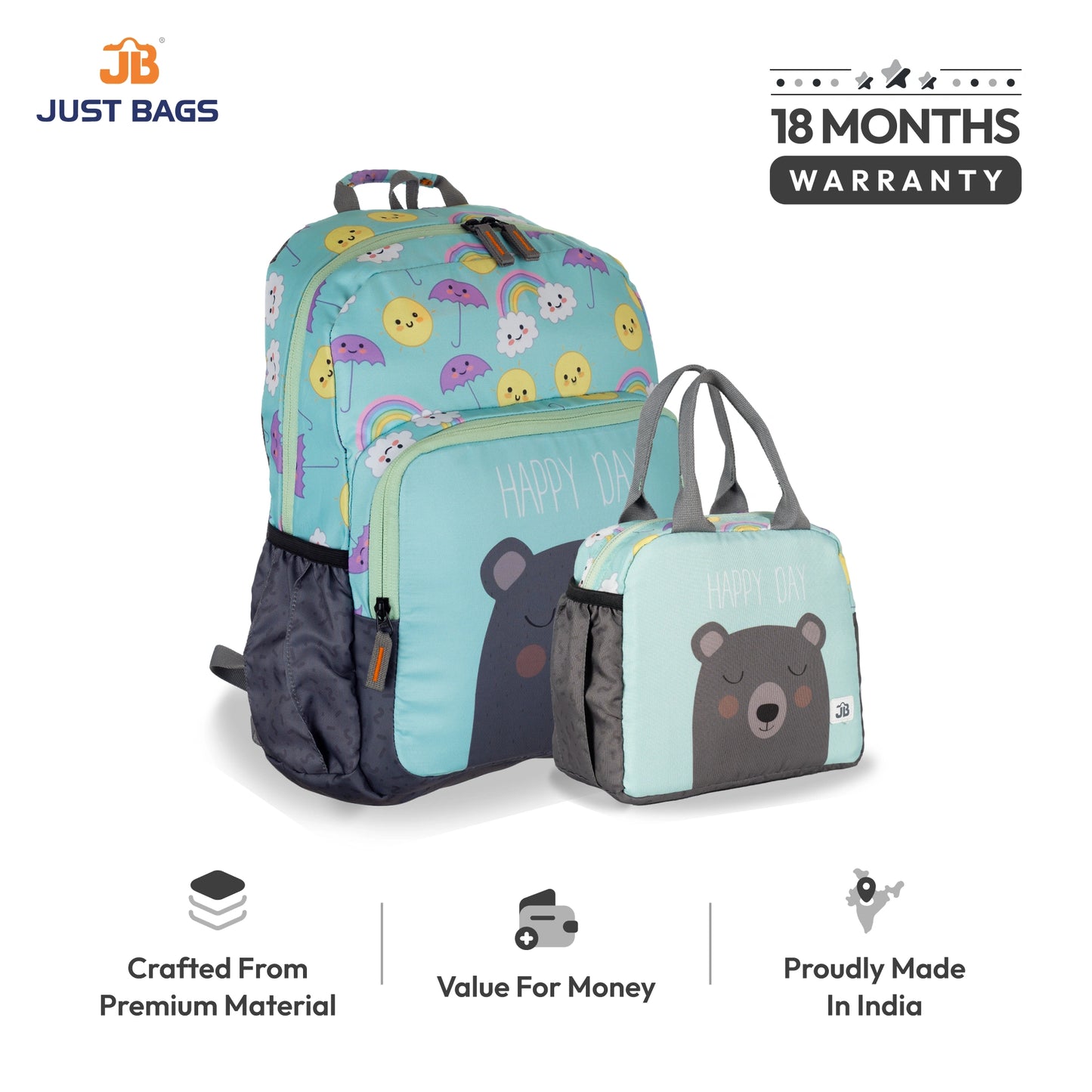 Pre-School Combo 15L Backpack & 6L TiffinBag For Toddlers – 14 Inches & 7.5 Inches | Ages 2–4.5