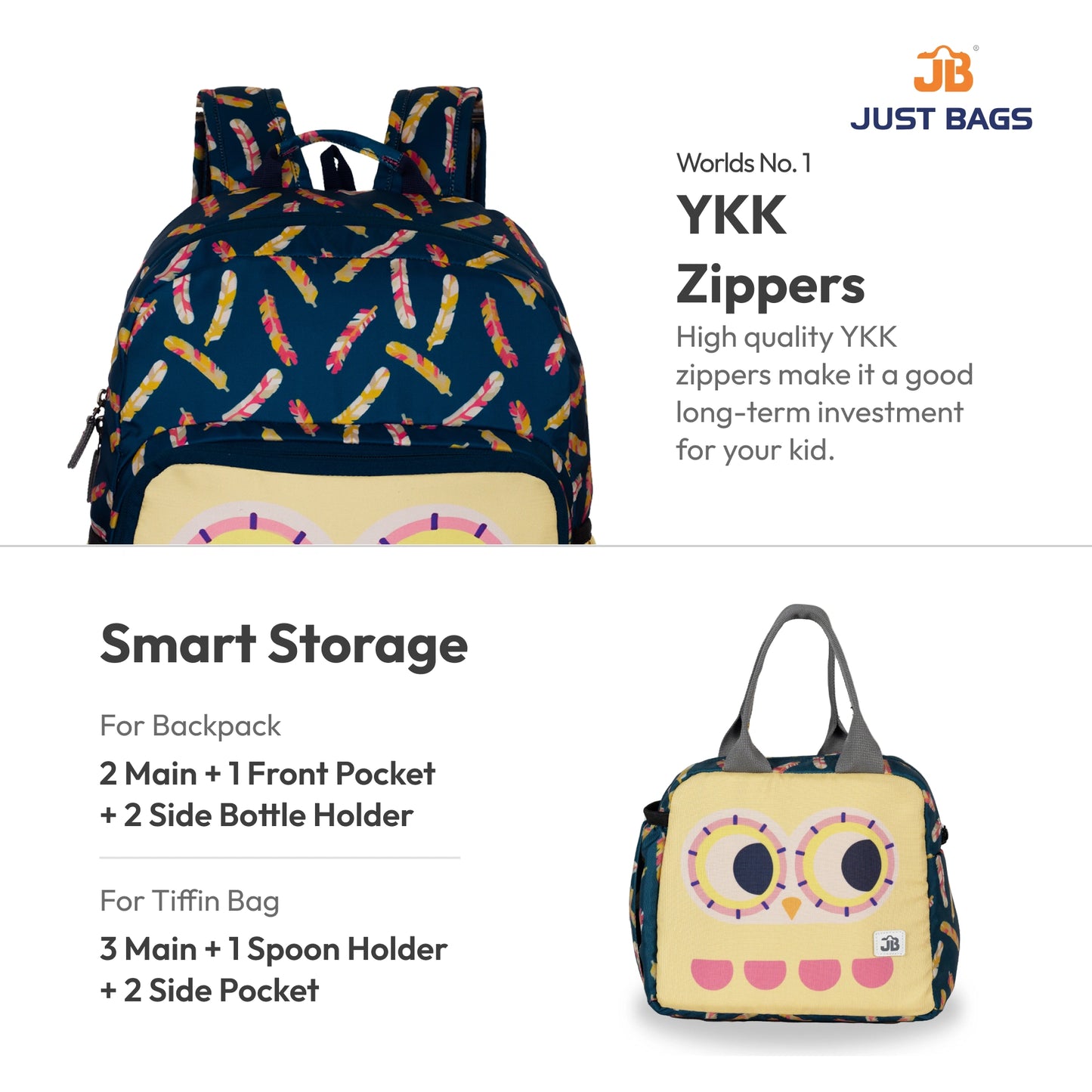 Pre-School Combo 15L Backpack & 6L TiffinBag For Toddlers – 14 Inches & 7.5 Inches | Ages 2–4.5