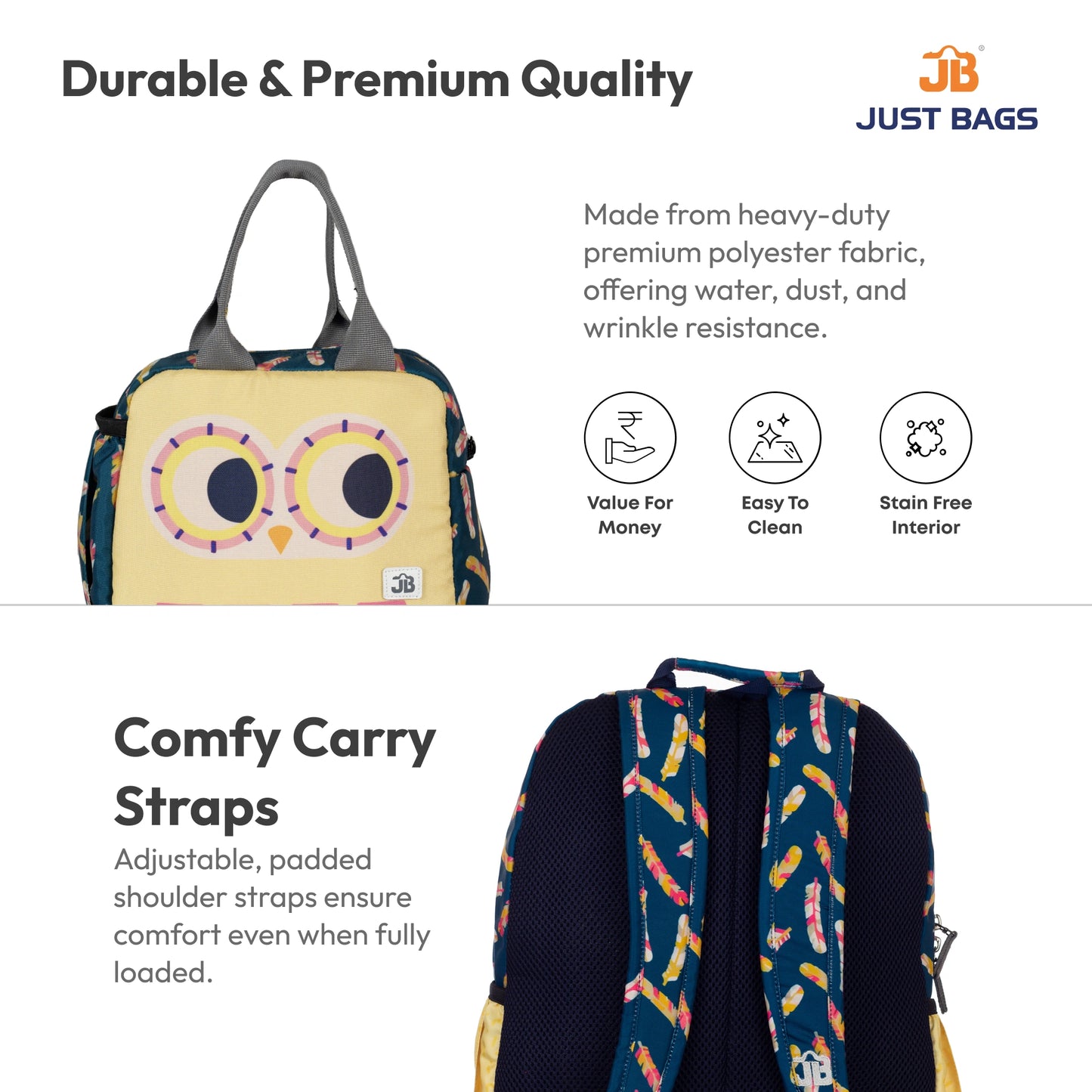 Pre-School Combo 15L Backpack & 6L TiffinBag For Toddlers – 14 Inches & 7.5 Inches | Ages 2–4.5