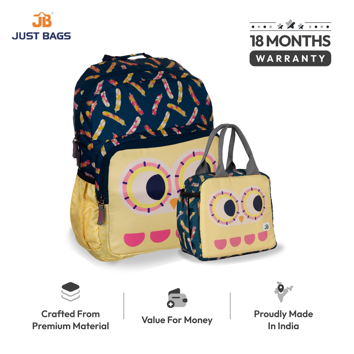Pre-School Combo 15L Backpack & 6L TiffinBag For Toddlers – 14 Inches & 7.5 Inches | Ages 2–4.5