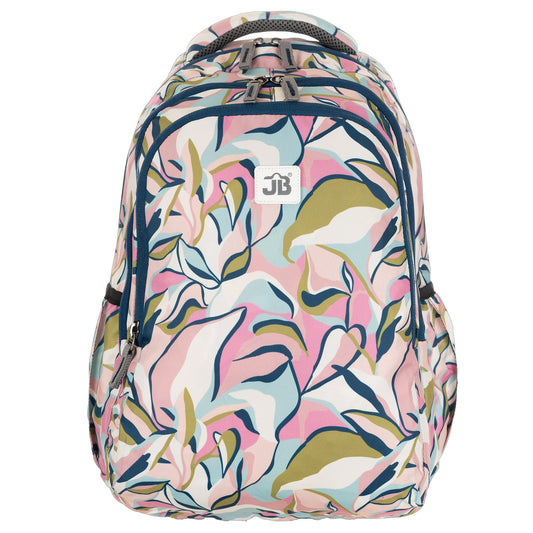 Abstract Print School Backpack - 17 Inch (Cream)