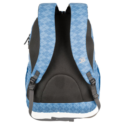 Blue Checkmate School/College Backpack - 19 Inch (Light Blue)