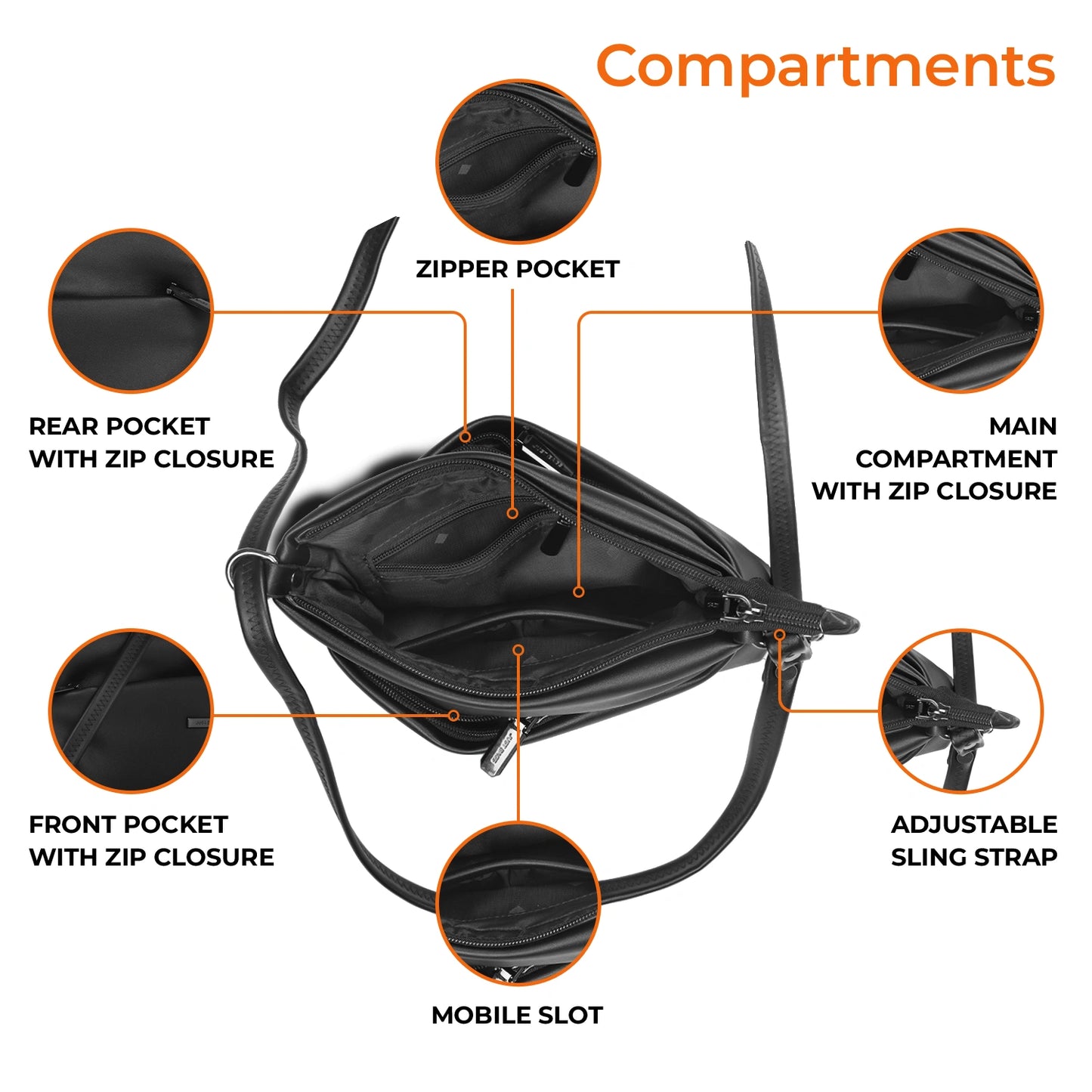 JustBags Sleek Stride Sling Bag
