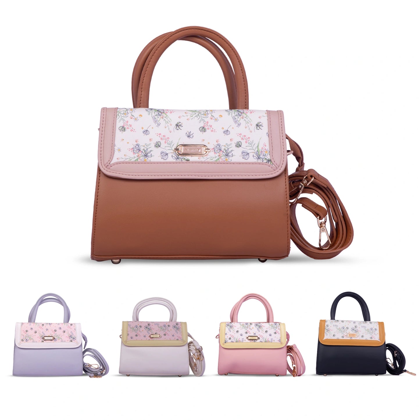 Aimleey Fleuré – Dual Tone Handbag with Sling Strap