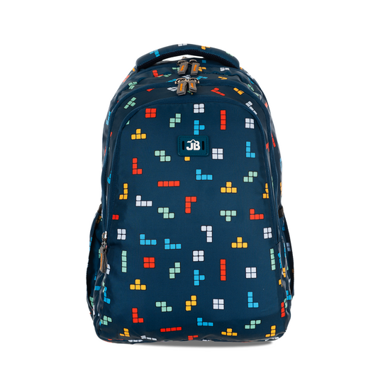 Tetris Twist School Backpack - 17 Inch (Navy Blue)