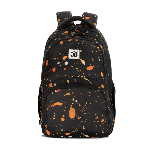 Colour Splash School Backpack - 17 Inch (Black-Orange)