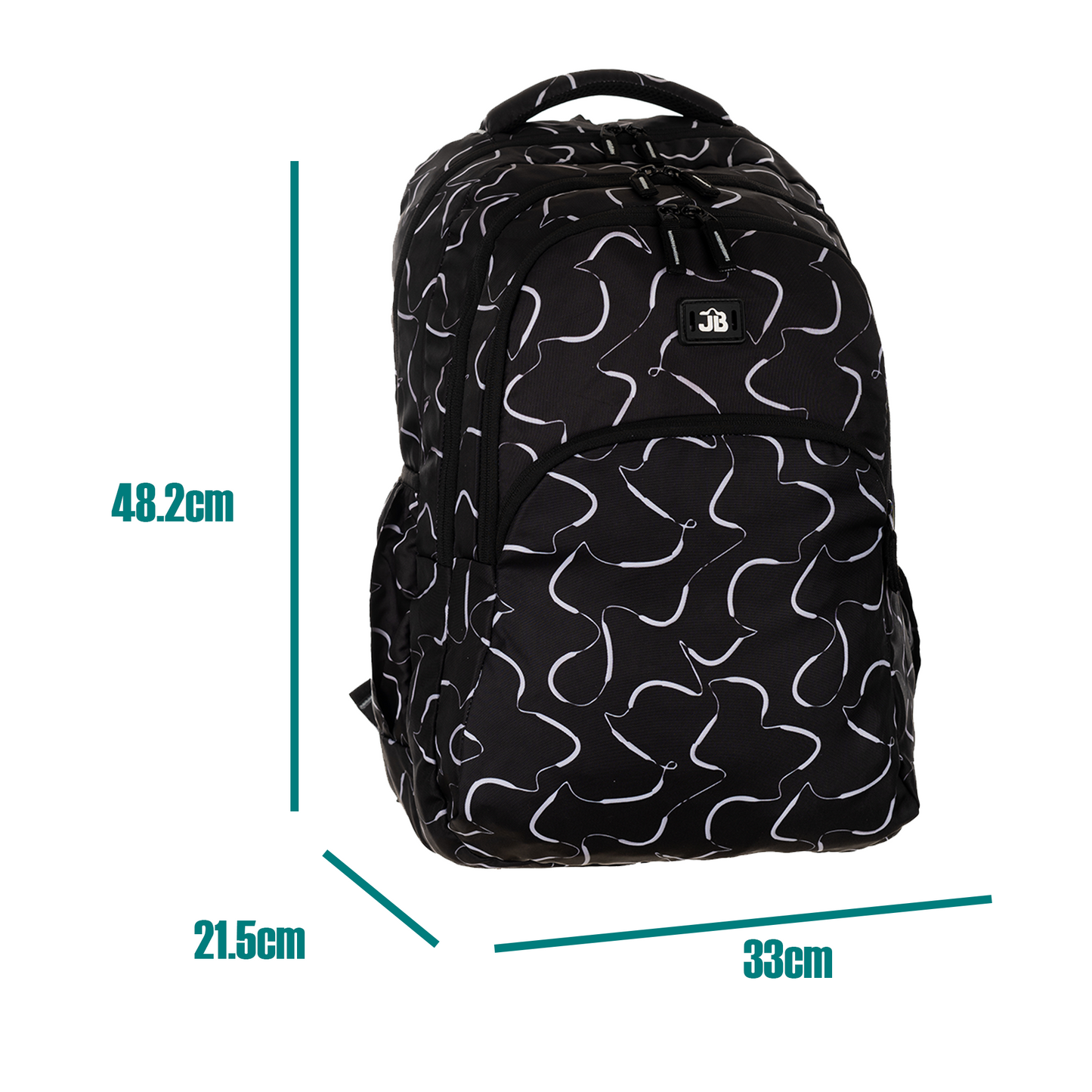 Black Printed School/College Backpack -19 Inch (Black)