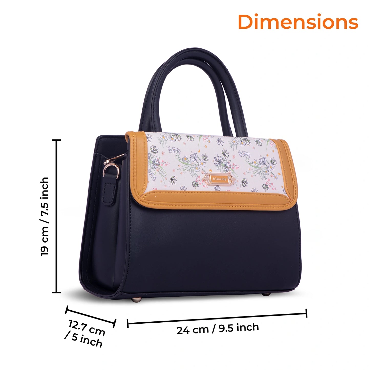 Aimleey Fleuré – Dual Tone Handbag with Sling Strap