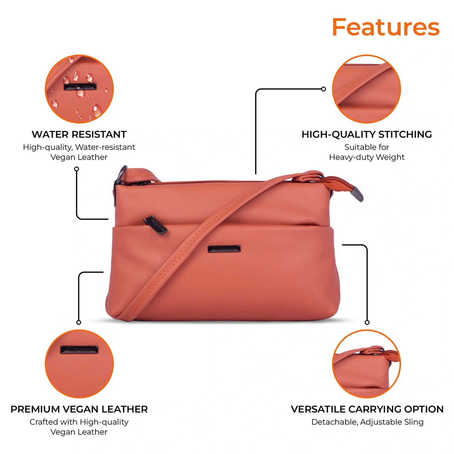 JustBags Sleek Stride Sling Bag