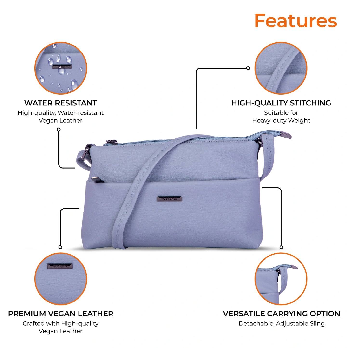 JustBags Sleek Stride Sling Bag