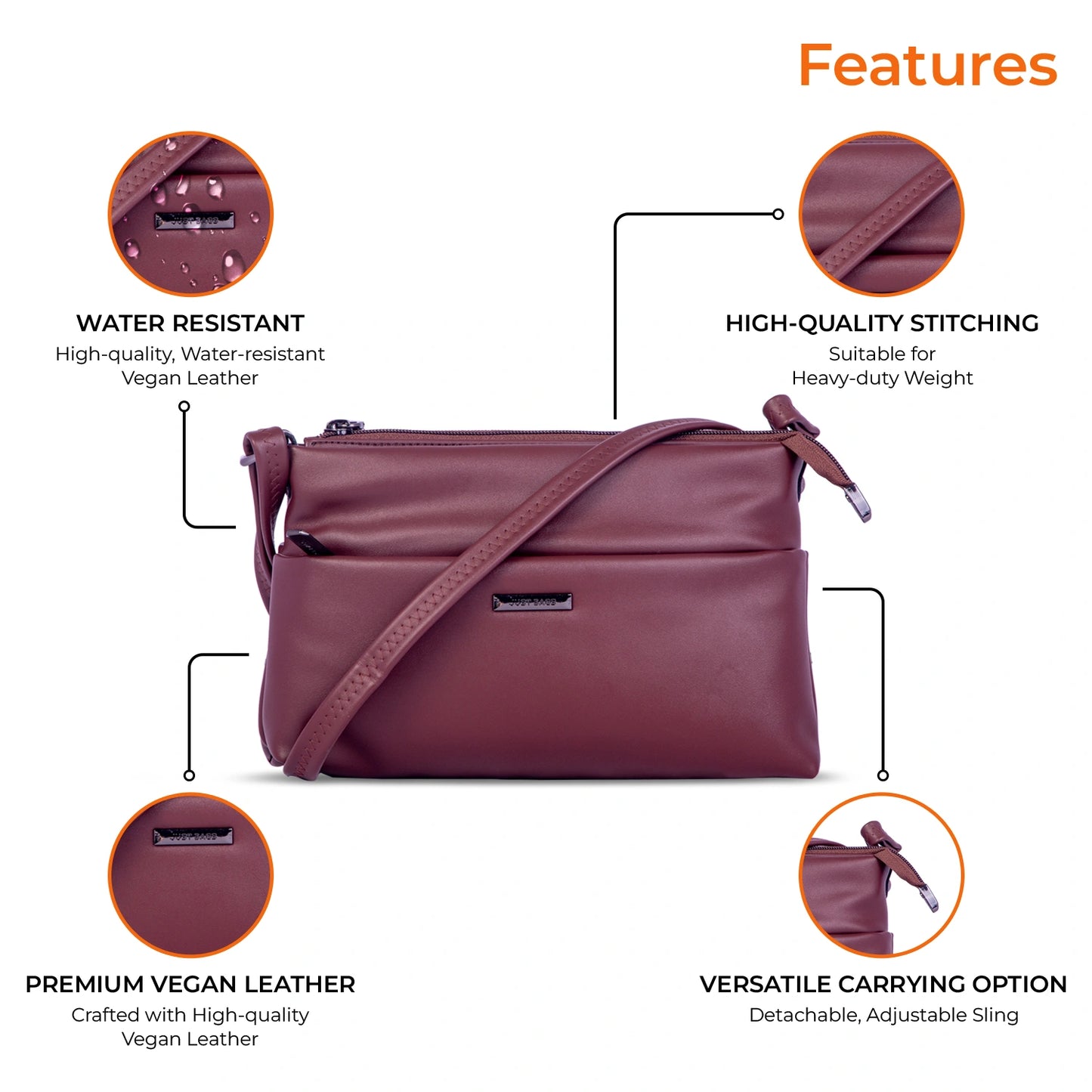 JustBags Sleek Stride Sling Bag