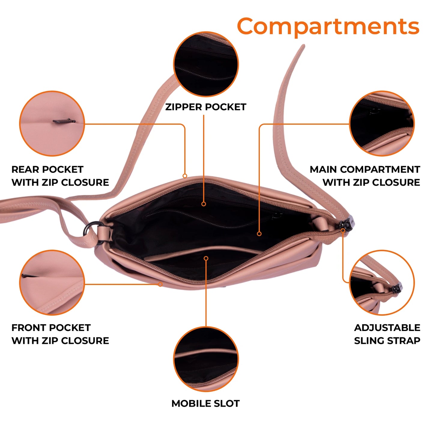 JustBags Sleek Stride Sling Bag